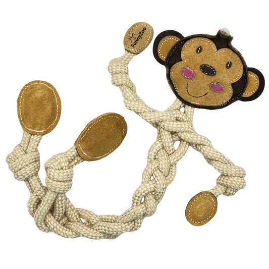 Majom formájú kutyajáték  – természetes anyagokból