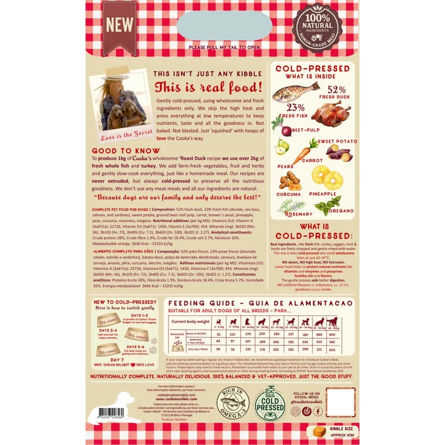 Cooka’s Country Roast Duck & Fish Hidegen Sajtolt Kutyatáp