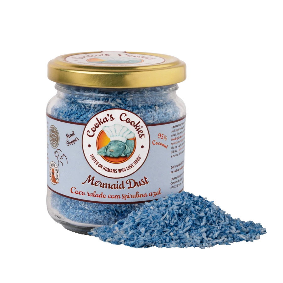 Mermaid Dust szuperélelmiszer kutyáknak – kék spirulinával és kókuszpehellyel