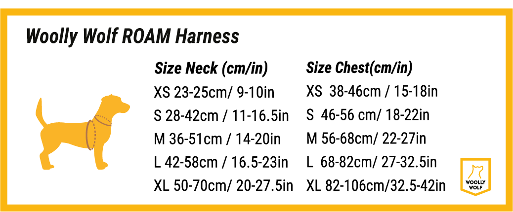 Woolly Wolf Roam hám méret táblázat