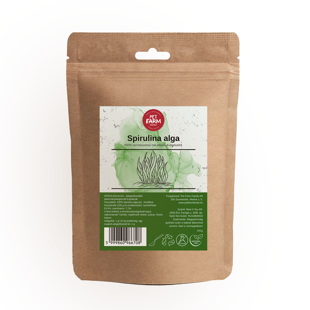100% Bio spirulina – Immunerősítő, méregtelenítő és bélflóra támogató kiegészítő kutyáknak