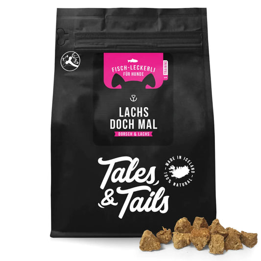 Tales & Tails jutalomfalat kutyáknak - tőkehal lazaccal - 70gr