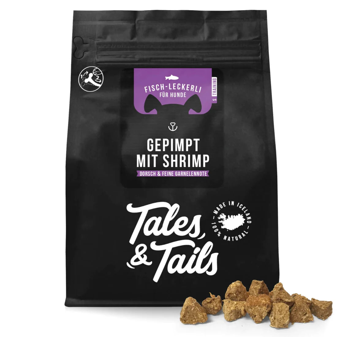 Tales & Tails tőkehal garnélával- jutalomfalat kutyáknak - 70gr