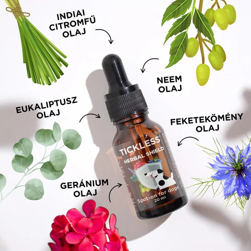 TICKLESS Herbal Shield - 100% természetes illóolajkeverék  élősködők ellen kutyáknak