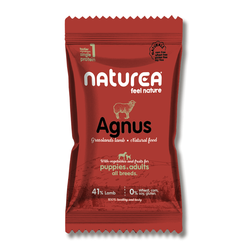 Naturea Naturals AGNUS Grassland Lamb - Bárányhús Hipoallergén Kutyatáp kölyök és felnőtt kutyáknak - Kóstoló csomag - 100gr