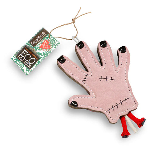 The Hand Halloween öko kutyajáték fehér háttéren