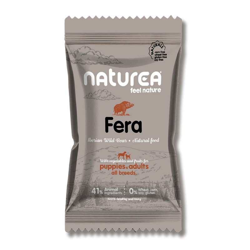 Naturea Naturals FERA Vaddisznóhúsos Kutyatáp kölyök és felnőtt kutyáknak - Kóstoló csomag - 100gr