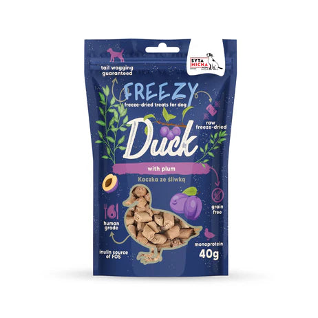 Syta Micha Freezy - Fagyasztva szárított Kacsahús szilvával jutalomfalat - 40gr