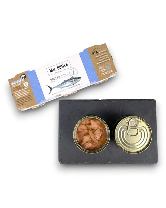 Mr. Bones Fresh Topper főtt bullet tonhal kutyáknak és macskáknak – 3 x 80 g kiegészítő nedves eledel