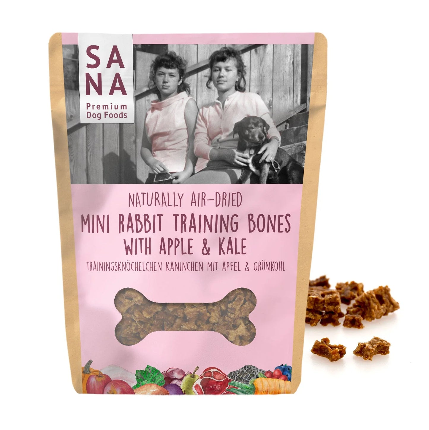 SANA Tréning snack nyúllal, almával és kellel - 100gr