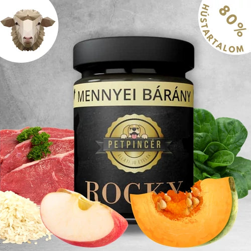 Petpincér - Bárányhús menü főtt kutyaeledel 80% hústartalommal 300 g