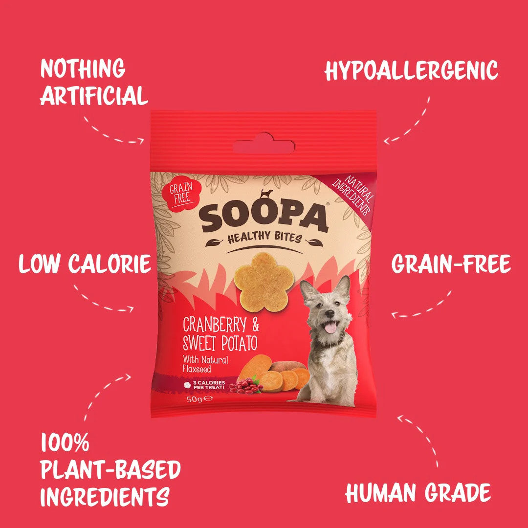 Soopa Healthy Bites - vörösáfonya és édesburgonya - 50gr