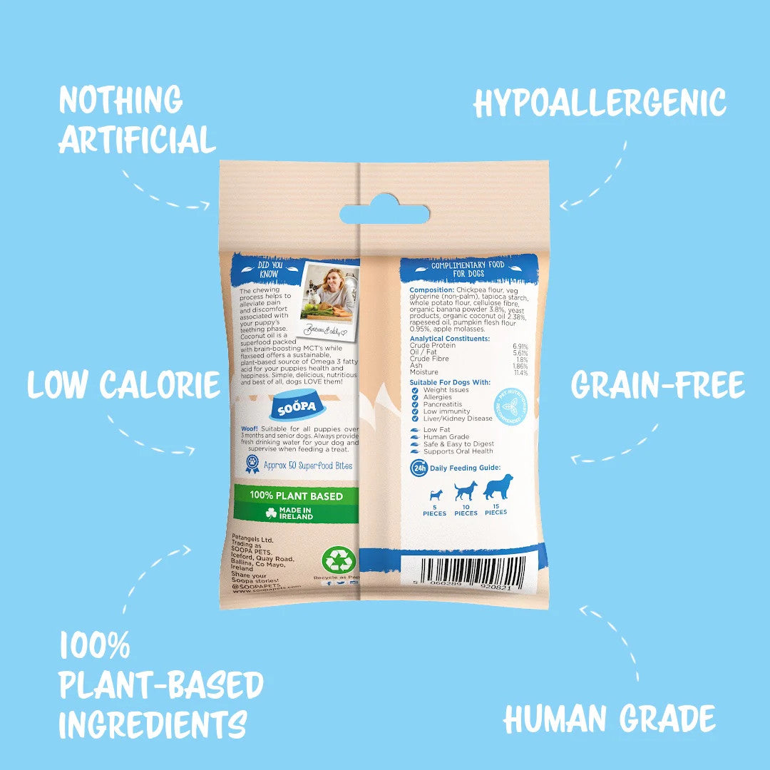 Soopa Healthy Bites - Kölyökkutyáknak- banán és sütőtök - 50gr