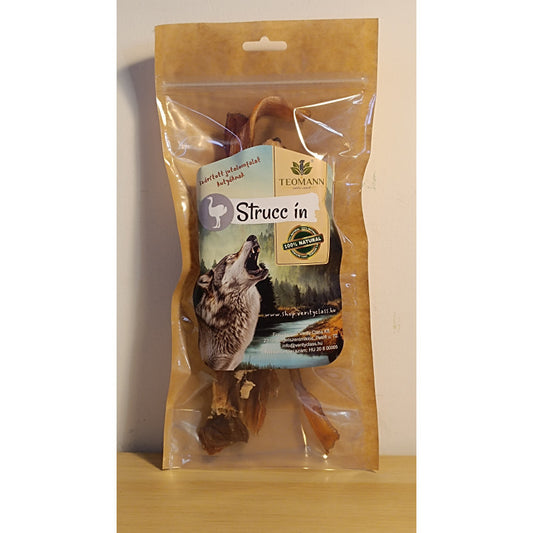 Szárított strucc ín - természetes rágcsálnivaló kutyáknak