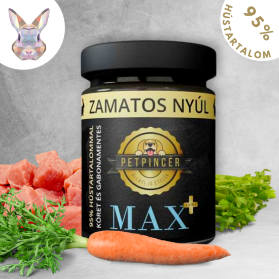 Nyúlhús Menü Főtt Kutyaeledel - 80% hús- 300g - Petpincér