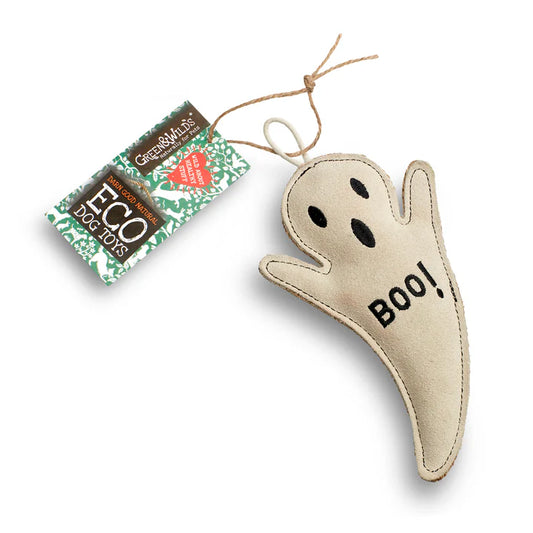Boo Hoo Ghost Halloween kutyajáték fehér háttéren