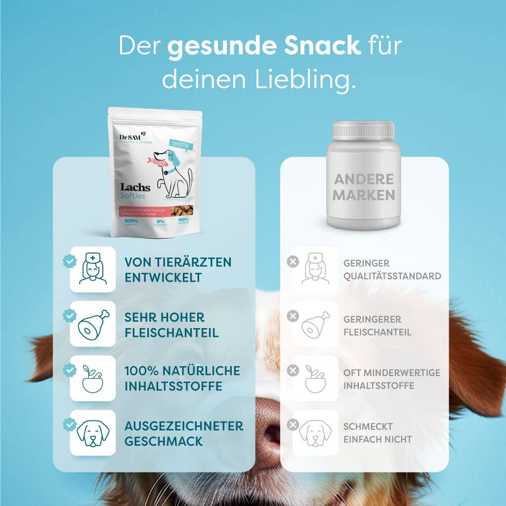 Dr SAM Lachs Softies jutalomfalat kutyáknak termékelőnyök