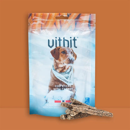 Természetes tőkehal jutalomfalat répával kutyáknak