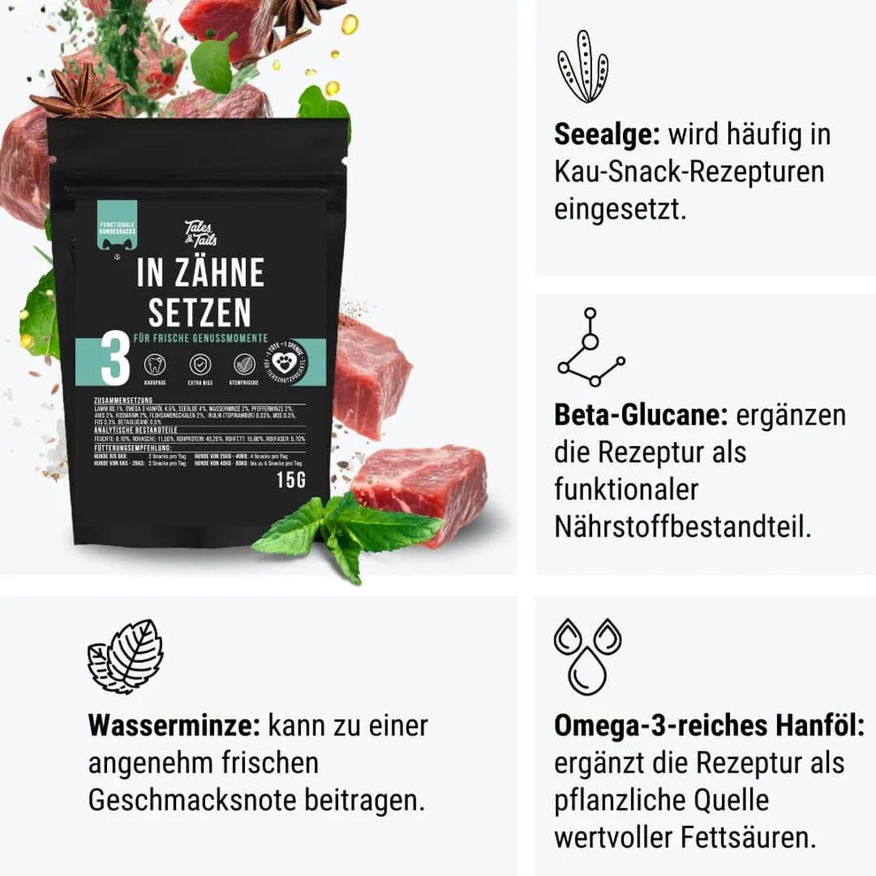 Funcionális jutalomfalat fogkő és szájszag ellen - természetes összetevőkkel