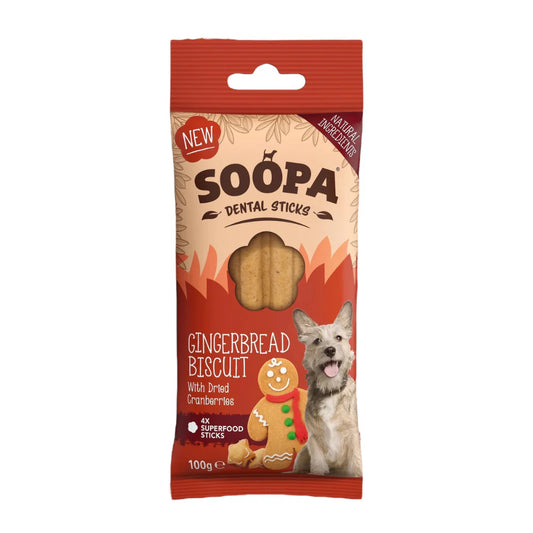 Soopa Fogtisztító Rúd - Gingerbread biscuit Healthy Bites - Limitált kiadás - 100gr