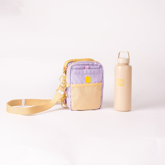 Woolly Wolf Hydration válltáska levendula színben +  ajándék kulacs - limitált