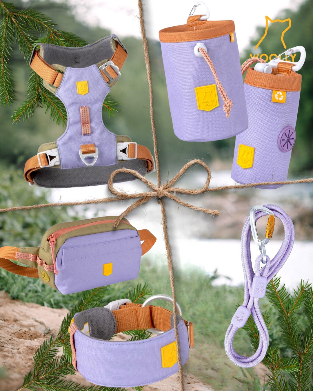 Woolly Wolf kutyafelszerelések levenula színben