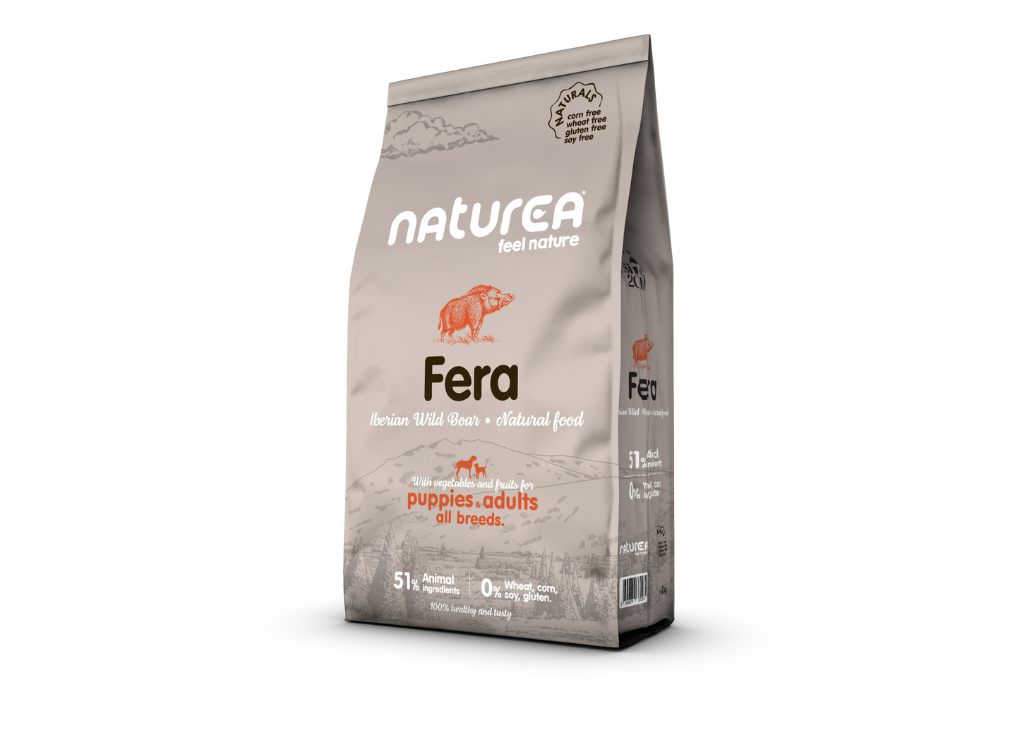 Naturea Naturals FERA Vaddisznóhúsos Kutyatáp kölyök és felnőtt kutyáknak  - Kóstoló csomag - 100gr