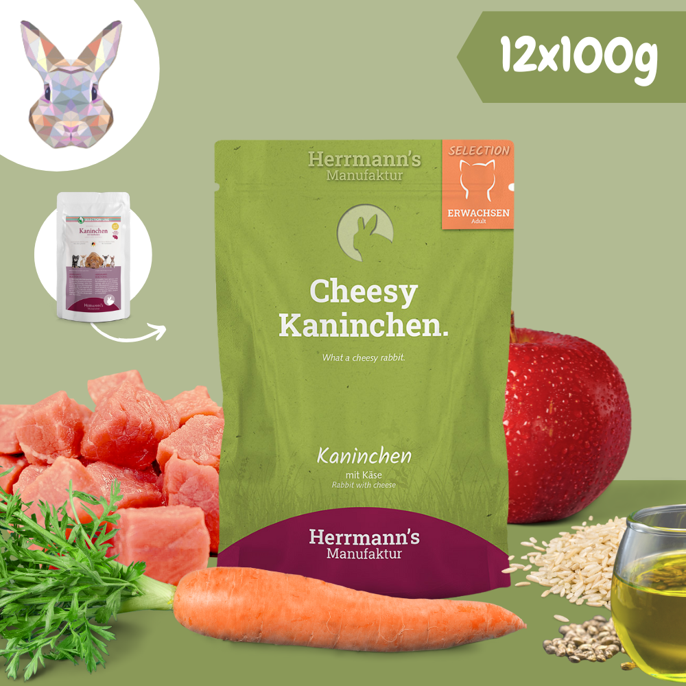 Herrmanns's Nyúlhús menü macskáknak 90%-os hústartalommal