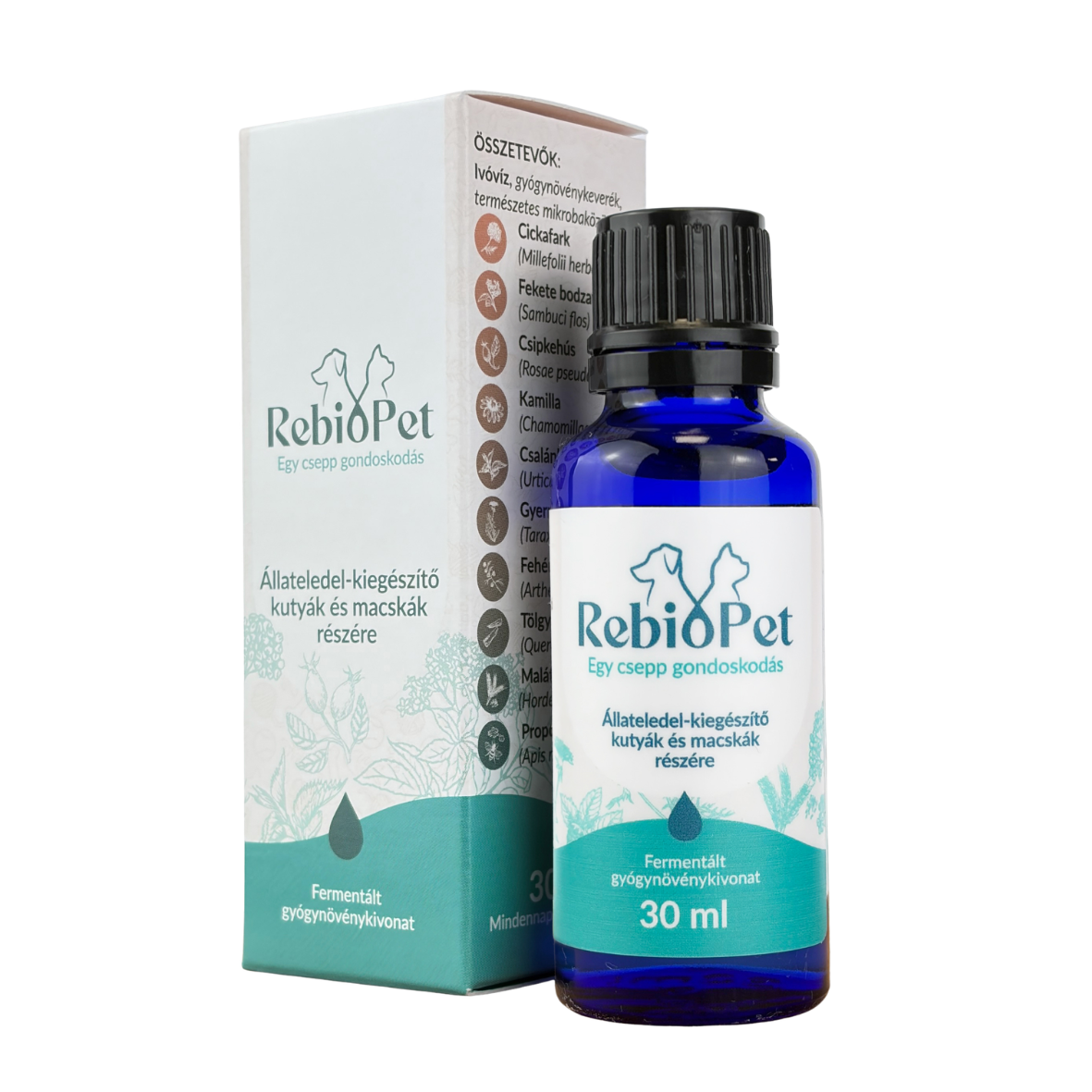 RebioPet fermentált növényi cseppek kutyáknak és macskáknak 30 ml