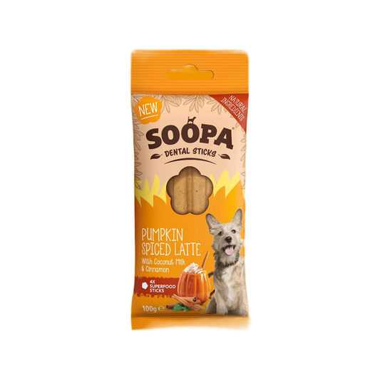 Soopa Dental sticks - Fogtisztító Rúd -Pumpkin Spiced Latte - Limitált kiadás - 100gr