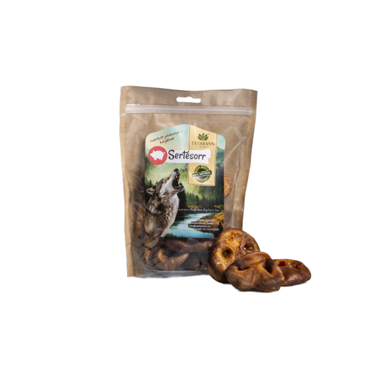 Teomann szárított sertésorr 125g – Hosszantartó rágóka és természetes fogtisztító kutyáknak