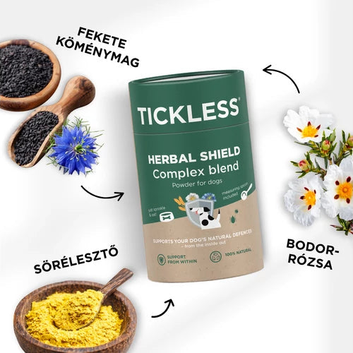 Tickless - gyógynövény keverék, amely segíti a vérszívók elleni védelmet kutyáknál