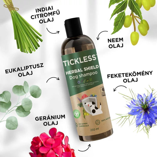 Tickless® Herbal Shield - 100% természetes kutyasampon élősködők elleni védelemre