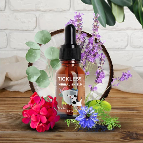TICKLESS Herbal Shield - 100% természetes illóolajkeverék kutyáknak élősködők ellen 