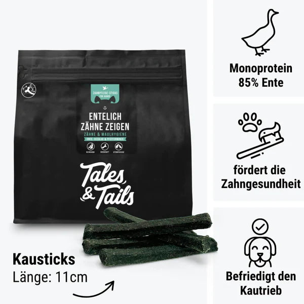 Tales & Tails fogtisztító rágcsa kutyáknak kacsahússal  - 200gr