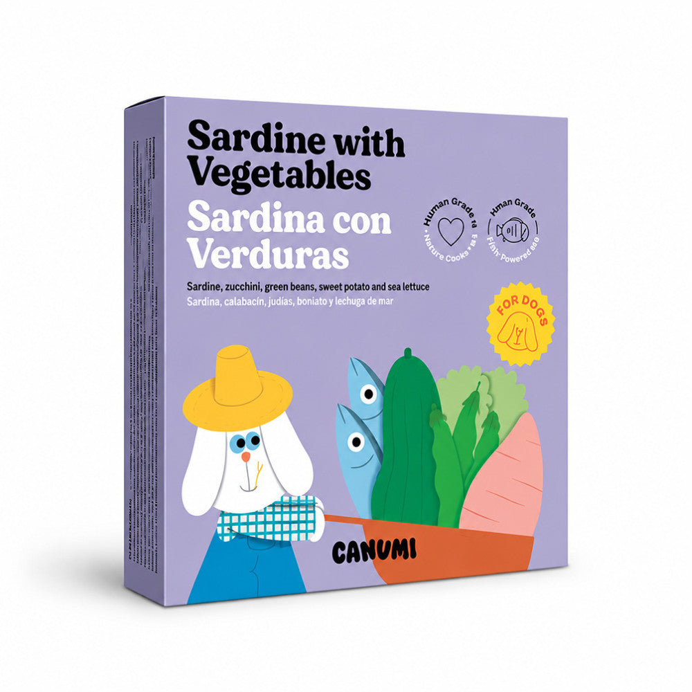 Canumi szardini párolt zöldségekkel kutyáknak