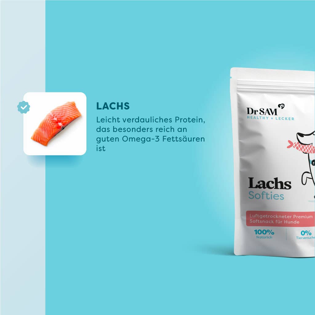Dr SAM Lachs Softies jutalomfalat kutyáknak lazacból, kiváló Omega 3 forrás