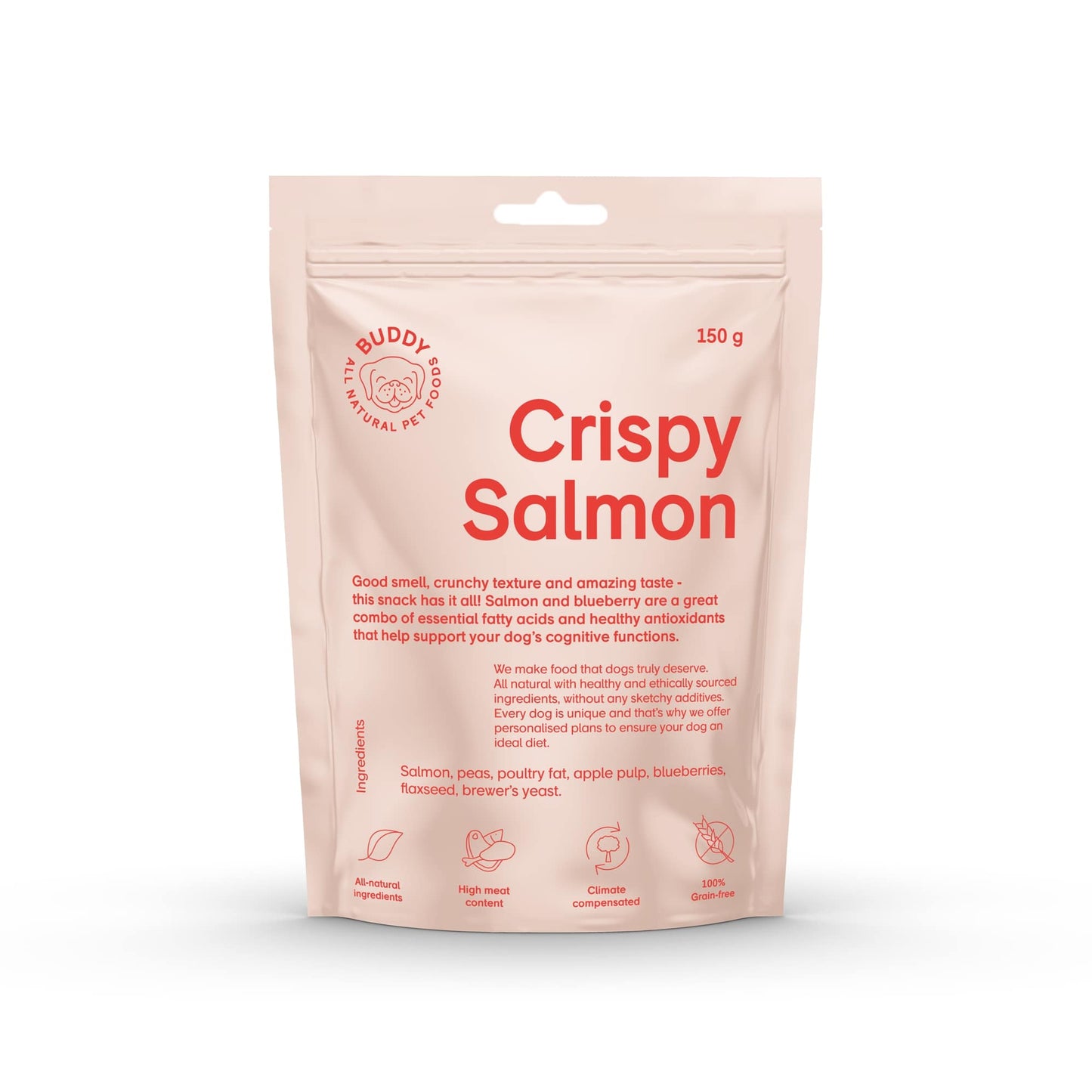 Buddy Crispy Salmon – Ropogós lazacos jutalomfalat kutyáknak