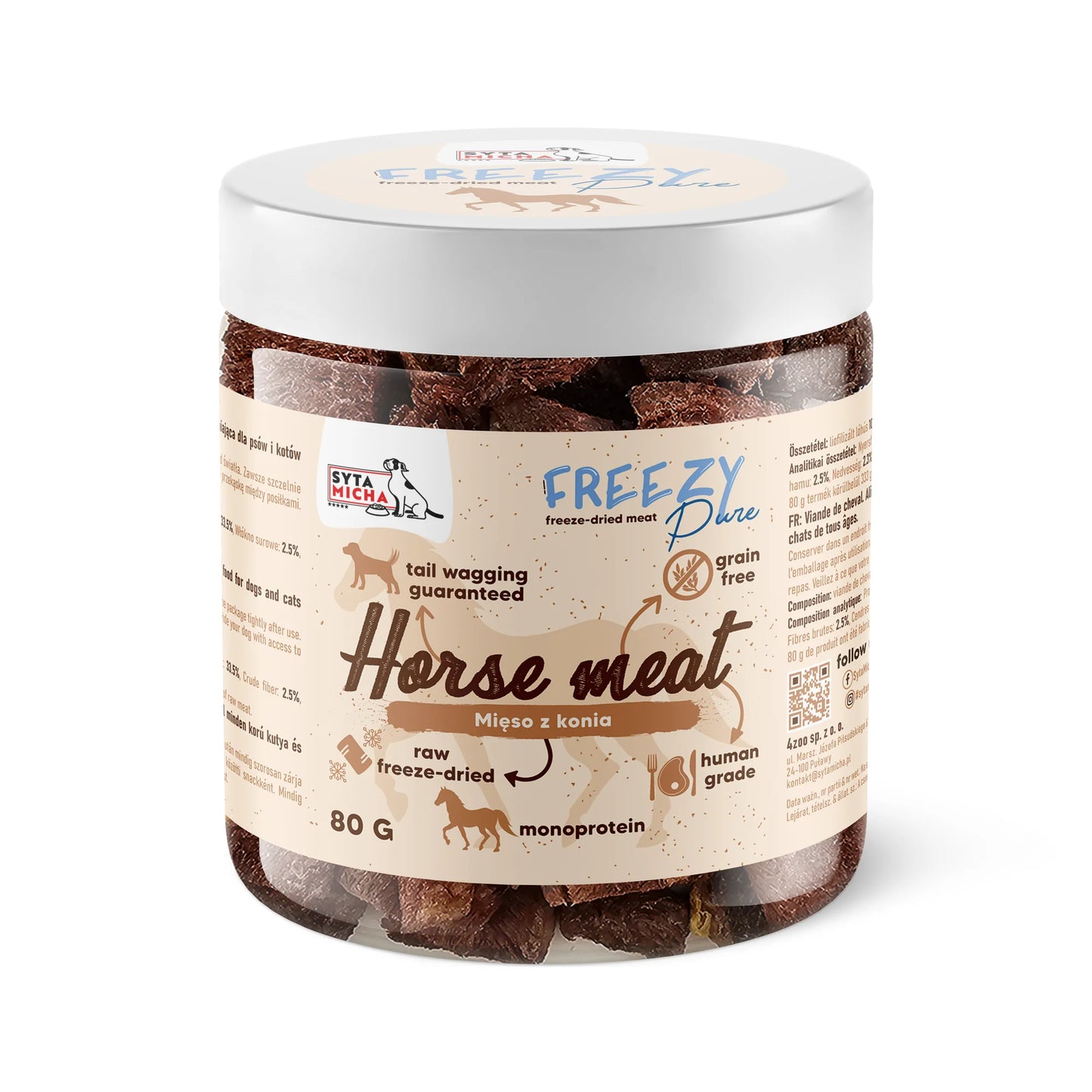 Syta Micha FREEZY Pure – 100% liofilizált lóhús kutyáknak