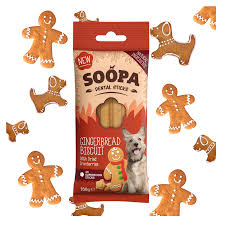 Soopa Fogtisztító Rúd - Gingerbread biscuit Healthy Bites - Limitált kiadás - 100gr