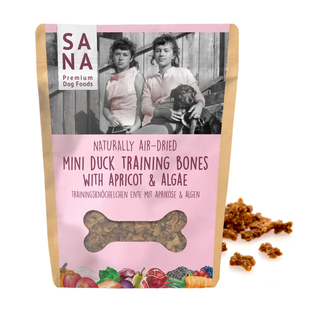 SANA Tréning snack kacsával, sárgabarackkal és algával - 100gr