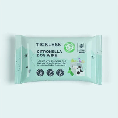 Tickless® Természetes kullancs, bolha és szúnyogriasztó nedves törlőkendő kutyáknak