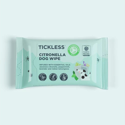 Tickless® Természetes kullancs, bolha és szúnyogriasztó nedves törlőkendő kutyáknak