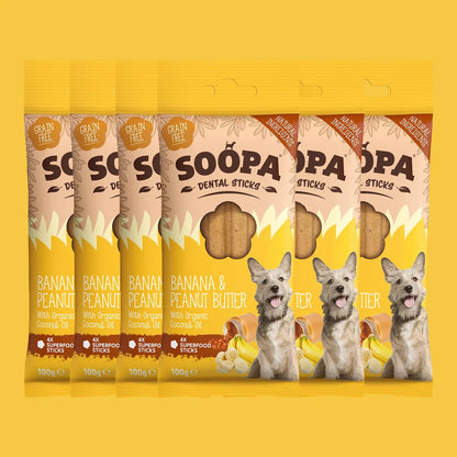 Soopa Fogtisztító Rúd - banán és mogyoróvaj - 100gr