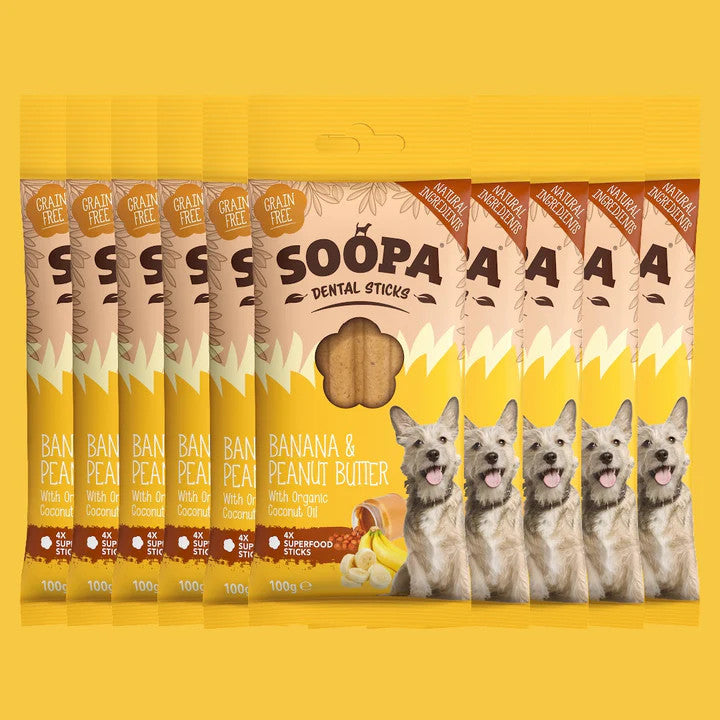 Soopa Fogtisztító Rúd - banán és mogyoróvaj - 100gr