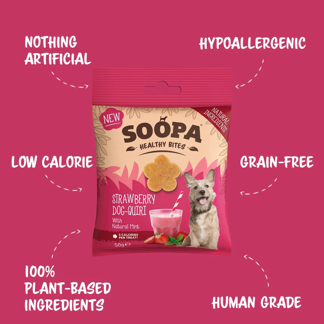 Soopa - Strawberry Dog-Quiri Healthy Bites - Limitált kiadás - 50gr