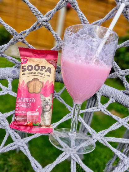 Soopa Fogtisztító Rúd - Strawberry Dog-Quiry - Limitált kiadás - 100gr