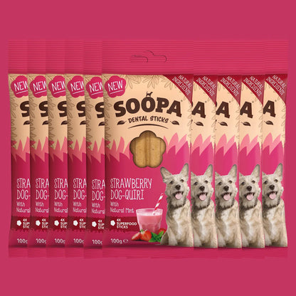 Soopa Fogtisztító Rúd - Strawberry Dog-Quiry - Limitált kiadás - 100gr