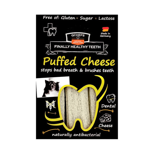 Qchefs Puffed Cheese - Természetes fogtisztító jutalomfalat kutyáknak