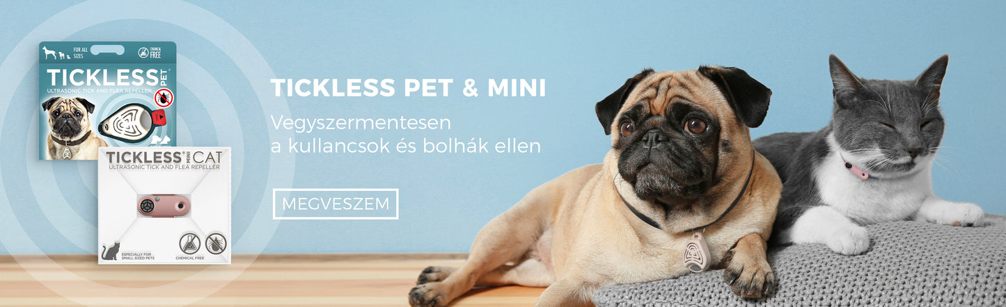 TICKLESS Vegyszermentes ultrahangos kullancs- és bolhariasztó medál